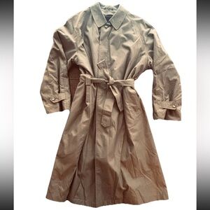 Lauren Ralph Lauren Lined Trench Rain Coat Tan XL Women's Belted Button Up New